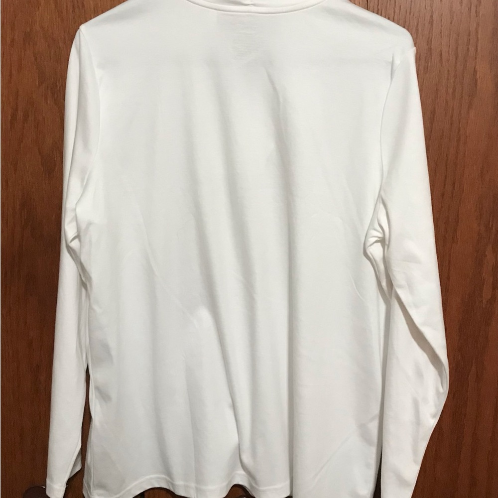 L.L. Bean Size 2X 22/24 Top Shirt Blouse White Tunic - Picture 4 of 5